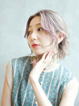 アイティー バイ アルバム 浦和店(IT by ALBUM) ラグお団子_オリーブカラーハイライトカラー_27660