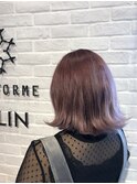 ブリーチonグラデーションピンクベージュカラー
