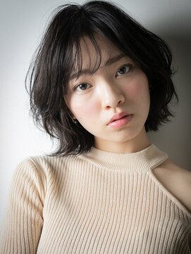 カバーヘアアンドスパ ブリス 浦和(COVER HAIR&SPA bliss) 黒髪アッシュxシースルー前髪大人ガーリー外ハネボブウルフz浦和