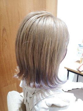 ヘアリゾート粋 リマ 銀座店(lima) 【粋lima銀座店】外ハネボブ×ミルクティーベージュ×裾カラー