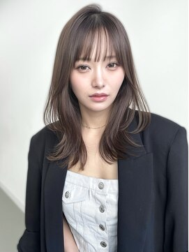 ヴェイン 渋谷(vain) ★くびレイヤーエモージュ黒髪グレーベージュレイヤーロング