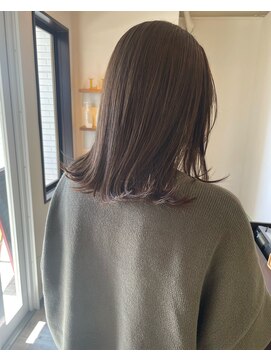 リュンヌ 門前仲町(lune) 切りっぱなしボブハイライトベージュカラーショートレイヤーロブ