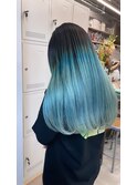 青髪・ブルーアッシュ・水色・ハイトーンブルー・ケアブリーチ