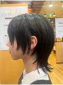 襟足ウルフ中性ウルフ黒髪マッシュウルフカット札幌美容室