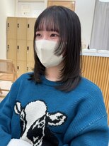 ハニー 町田(HONEY)&nbsp;姫カットレイヤー　似合わせカット　ネイビーブラック