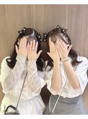 【ライブヘアメ】立体リボンハーフツイン
