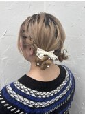 編み込みツイン団子アレンジ