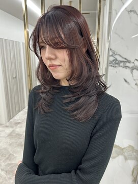エトワール(ETOILE) レイヤーカット/ミディアムレイヤー/ボルドー
