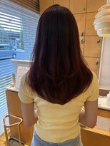 オーガニックエコ 川越(organic+eco)&nbsp;20代30代夏レイヤーカット/チェリーレッド/髪質改善