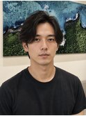 自然に曲がる縮毛矯正×大人センターパート
