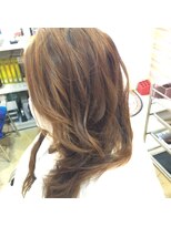 エクステンション スパイスガール(SPICE GIRL) 地毛ロングから ストレートエクステ ゆるふわ巻き仕上げ