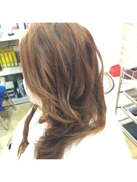 エクステンション スパイスガール(SPICE GIRL) 地毛ロングから ストレートエクステ ゆるふわ巻き仕上げ