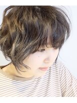 クラク 笹塚店(KURAKU)&nbsp;ワンレンウェーブ＋綺麗なダークアッシュ