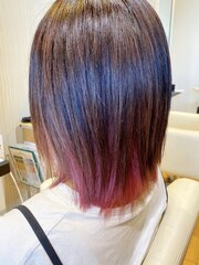 〈ラピッシュ桜田店〉うるツヤインナーカラー　赤みブラウン