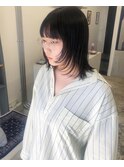 design cut/黒髪ボブ/前髪あり
