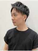 アップバングツーブロックバーバーフェードカットM1109
