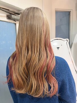 ナンバー ユアイロ 川崎(N° uairo) 丸型卵形韓国顔まわりエアリーロング美髪ピンクブラウン川崎