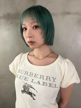 キャロルガーデンズ ボコカ 表参道(Carroll Gardens bococa) ペールグリーン、ライトグリーン、グリーン、ボブ、ボブレイヤー