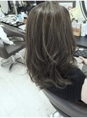 外国人風ハイライトカラー/くすみベージュ/立体感カ/赤味抹殺