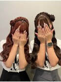 *.編みカチュサイドお団子.*