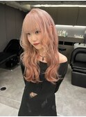 くびれヘア/アプリコットオレンジ/夏のヘアアレンジ