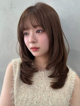 ノイ 銀座(noi) 顔周りレイヤーカットくびれヘアミルクティーベージュカラー