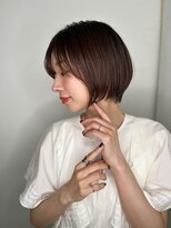 カバーヘア ブリス 川口(COVER HAIR bliss)&nbsp;透け感斜めバングミニボブマッシュショートp1川口20代30代40代