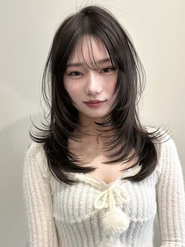 アンカーバイナチュラル(anchor by natural) 韓国風/レイヤー/前髪カット/オリーブ/透明感/ハッシュカット