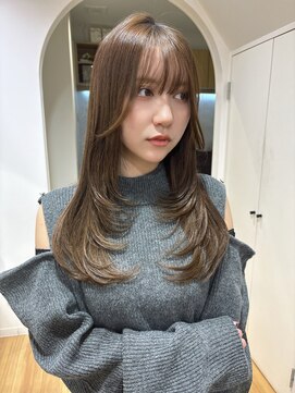 レイヤーカット/韓国ヘア/透明感カラー/ブラウン