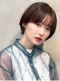 ★30代40代50代ショートパーマショコラアッシュ