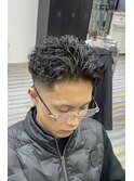 短めラルフカール×スキンフェード