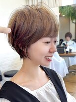 ビュートヨナカ(VIEW TOYONAKA) 30代/小顔カット/ショート/マロンベージュ/顔周り/豊中