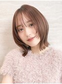 ダークパープル/くびれミディ/顔周りレイヤー/レイヤーカット