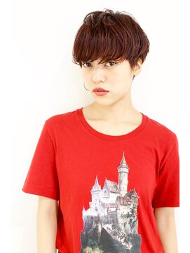 レンク(LENC) Coast.ショート×レッド×前髪長め