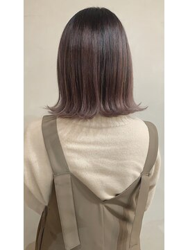 トレヘアー(tRe hair) グレーピンク　バレイヤージュ