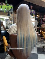 トリックストア(TRICK STORE) アッシュスーパーロングヘア★ターコイズメッシュ常夏ギャル♪♪