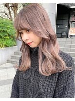 グリンバイアルティナ 八王子店(Grin by artina)&nbsp;ミルクティーブラウン_ラベンダーベージュ_くびれセミディ1