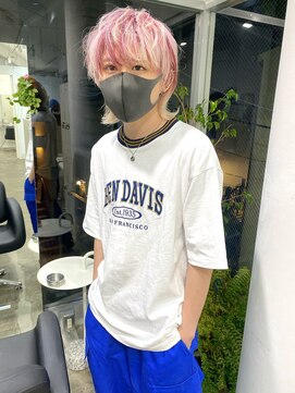 ジーナ オモテサンドウ(XENA) White×pink ルーツカラー