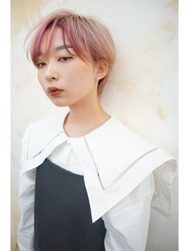 TJ天気予報 3t 日進店 ハイトーンショート/インナーカラーピンク