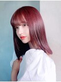 ピンクラベンダー_チェリーブラウンフェミニンロング_9283