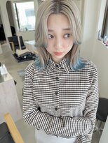 ヴィンスジオ 岐阜駅南(vince gio)&nbsp;水色裾カラー / ホワイトカラー / ブリーチ3回以上