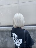 ホワイト  ハイトーンボブ  ケアブリーチ  ダメージレス