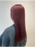 【ブリーチなしWカラー】20代30代/チェリーレッド/ワインレッド