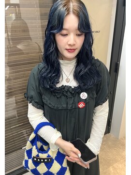 ヌープヘアーアイス(NUUP.hair ici) ◎透明感ネイビーブルーで垢抜け！小顔レイヤー韓国風