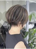 くびれショート40代50代グレイカラー白髪染め白髪ぼかし