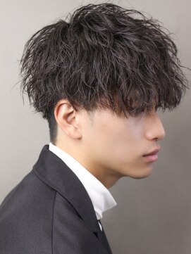 エルマーク 北千住(L-MARK) シャドウパーマ/波巻きパーマ/メンズ/センターパート/眉毛