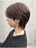 【GEEKS渋谷】シースルーマッシュウルフ/オリーブグレージュ/