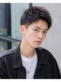 スキンフェードアップバングツーブロック爽やかショートヘア