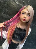 ピンクベージュ×ピンクアッシュハイライト