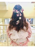 ガーリーハーフアップ